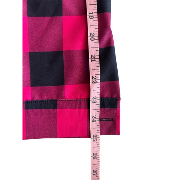 Womens Red & Black Plaid Button Down Shirt Long Sleeve Collared Top Casual Wear - Picture 4 of 5